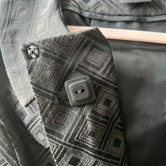 George Women’s Blazer Jacket black geometric Sz 10 Large business smart buttons - Picture 6 of 8